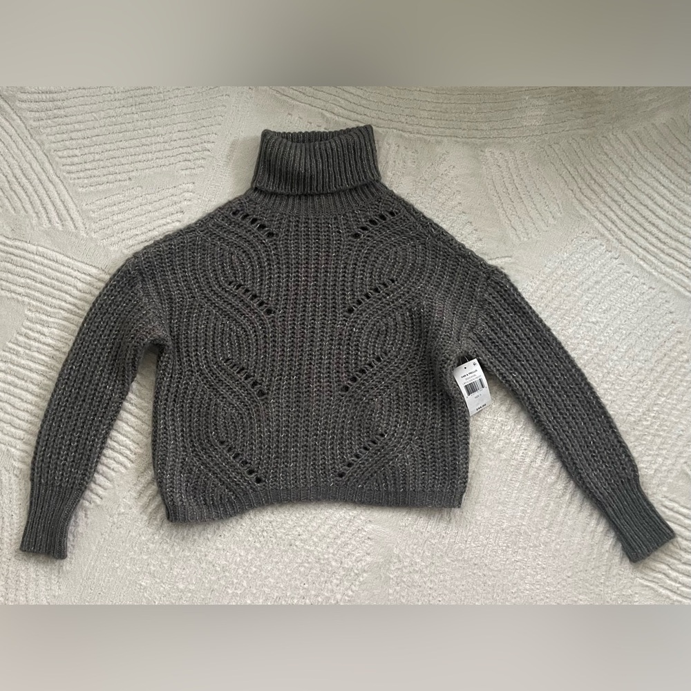 Olive Green Knit Turtleneck Sweater